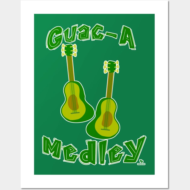 Guac Medley Guacamole Avocado Guitar Slogan Wall Art by Tshirtfort